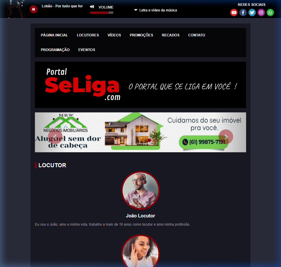 Screenshot original do Portal Se Liga